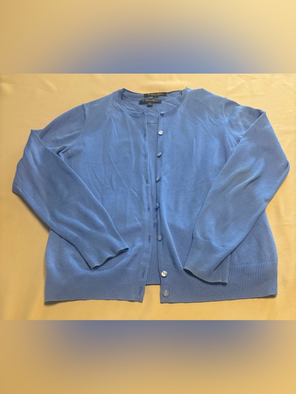 BROOKS BROTHERS 2-PC Set Sweater Cardigan + Shell Top Sz L Supima Cotton Blue